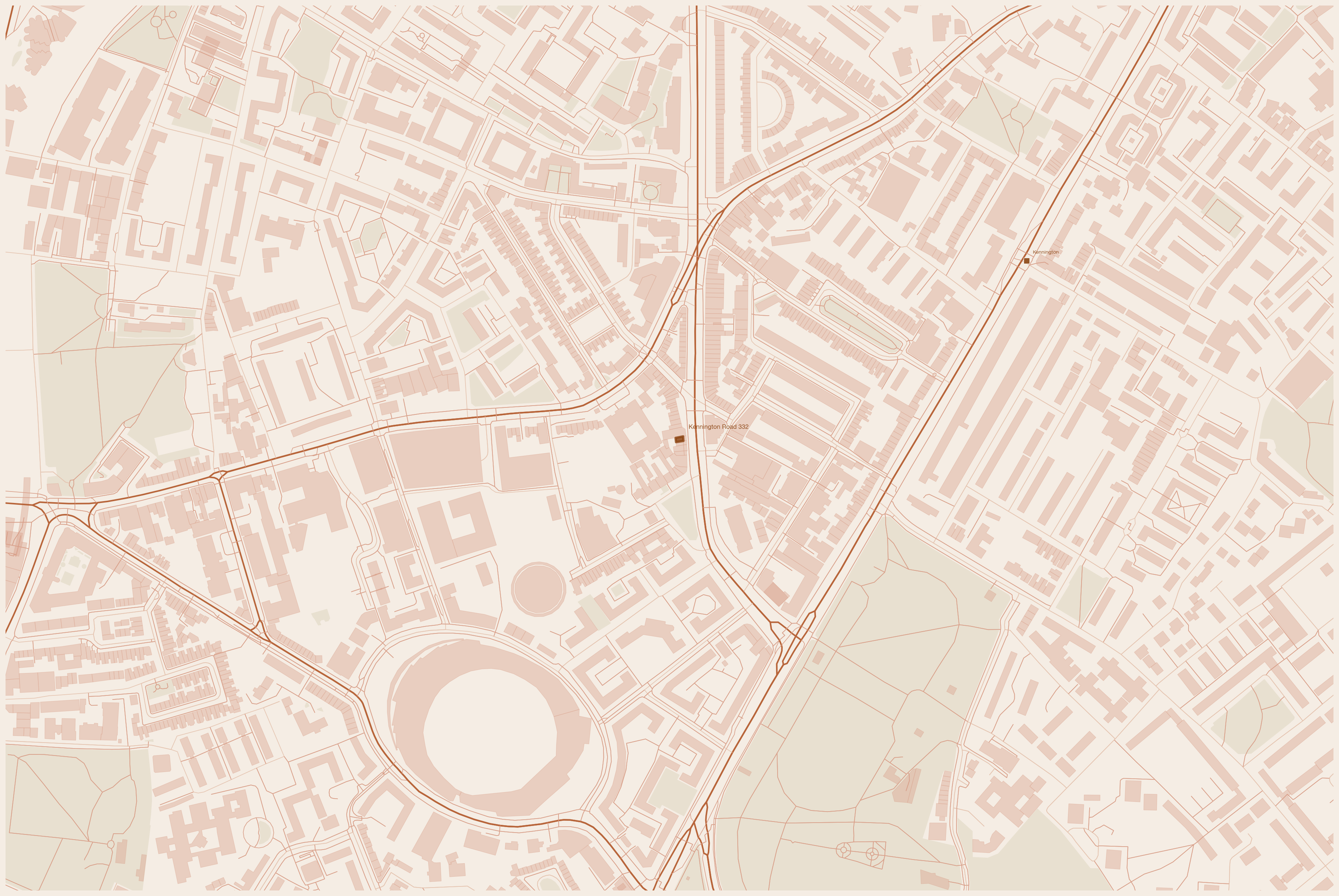 Map — 332 Kennington Road